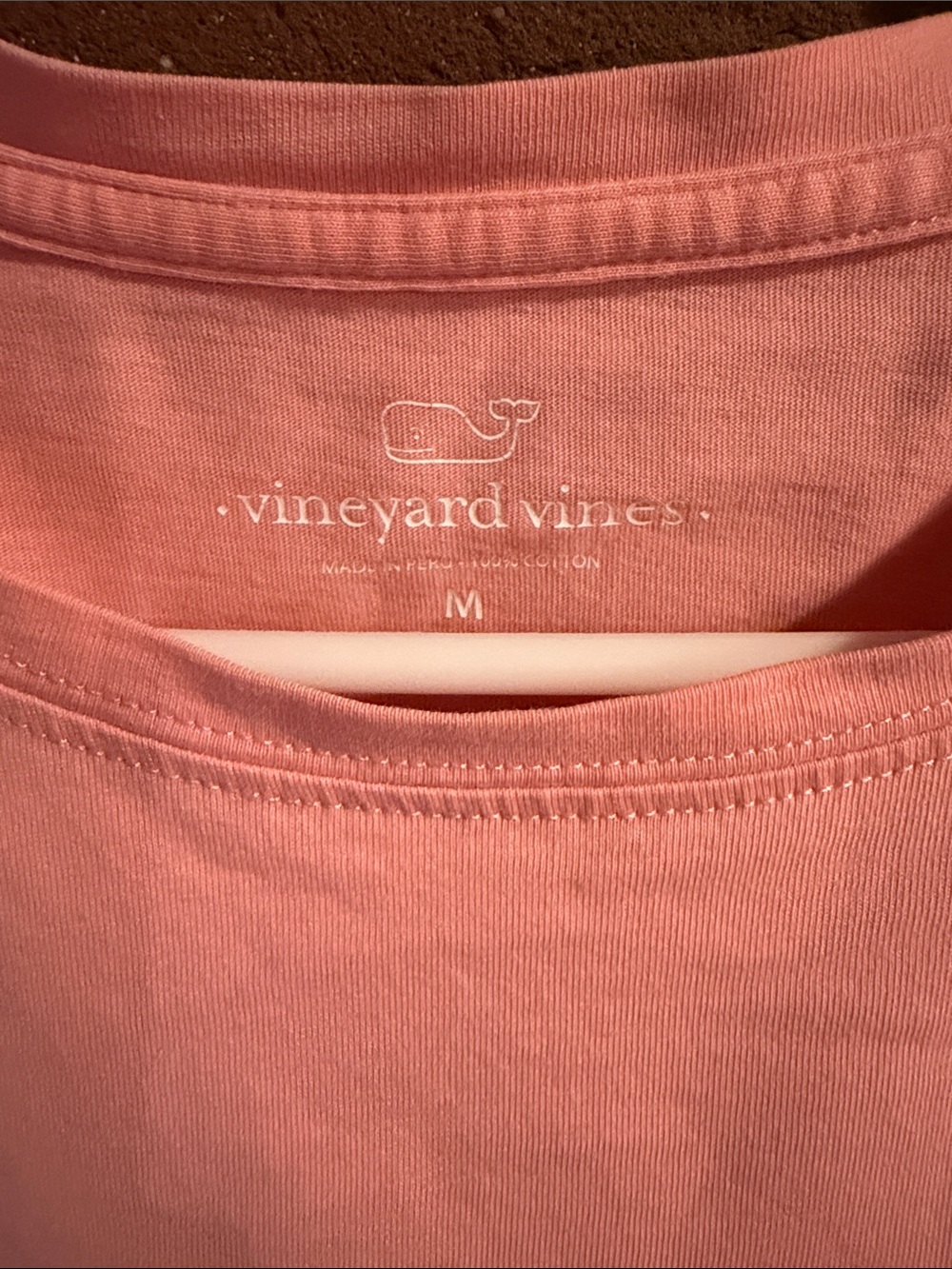 Vineyard Vines Coral Pocket Tee with Whale Patch - Picture 4 of 4